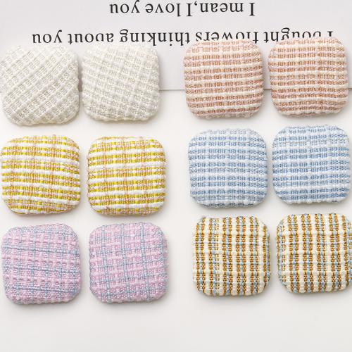 Hair Accessories DIY Findings Cloth with Aluminum Square 17mm Sold By PC