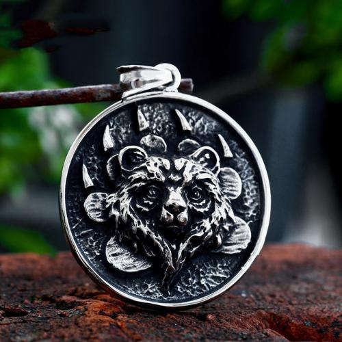 Stainless Steel Animal Pendants 304 Stainless Steel Bear polished vintage & DIY & blacken original color Sold By PC