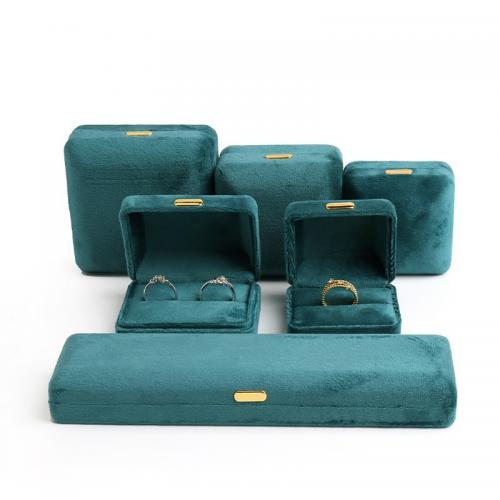 Velour Multifunctional Jewelry Box with Iron portable acid blue Sold By PC