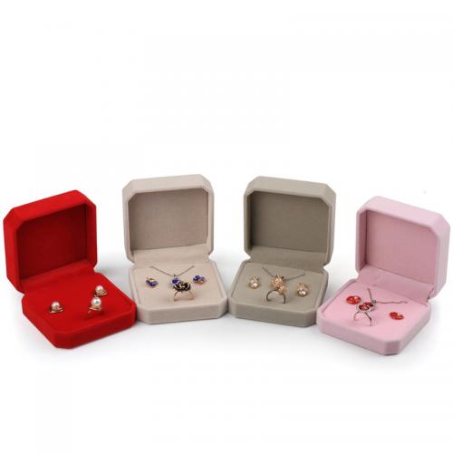 Welwet Wielofunkcyjny Pudełko Biżuteria, Przenośne, dostępnych więcej kolorów, 93x93x45mm, sprzedane przez PC