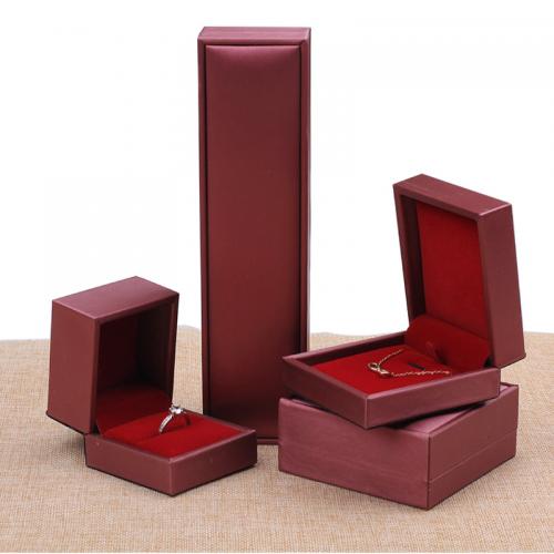 PU Leather Multifunctional Jewelry Box red Sold By PC