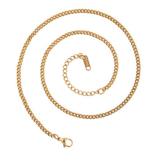 Stainless Steel Chain Necklace 304 Stainless Steel with 5cm extender chain Vacuum Ion Plating fashion jewelry & Unisex 2.20mm Length Approx 40 cm Sold By PC