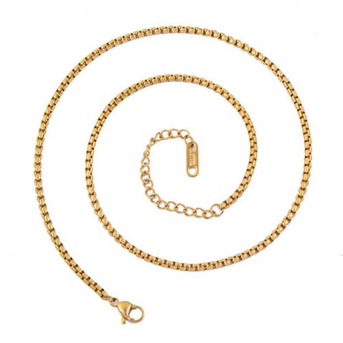 Stainless Steel Chain Necklace, 304 Stainless Steel, with 5cm extender chain, Vacuum Ion Plating, fashion jewelry & Unisex, more colors for choice, 3mm, Length:Approx 40 cm, Sold By PC