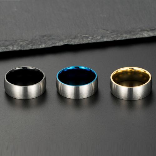خاتم إصبع الفولاذ المقاوم للصدأ, 304 الفولاذ المقاوم للصدأ, مطلي, مجوهرات الموضة & حجم مختلفة للاختيار & للرجل, المزيد من الألوان للاختيار, النيكل والرصاص والكادميوم الحرة, wide:8mm, تباع بواسطة PC