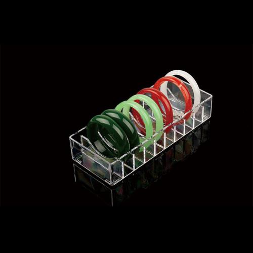 Acrylique affichage de bracelet, rectangle, 10 cellules, transparent, Vendu par PC