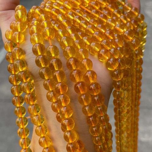 Runde Crystal Beads, Krystal, du kan DIY & forskellig størrelse for valg, Topaz, Solgt af Strand