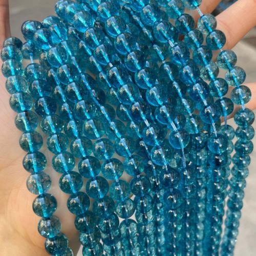 Round Crystal Beads DIY Capri Blue Sold By Strand
