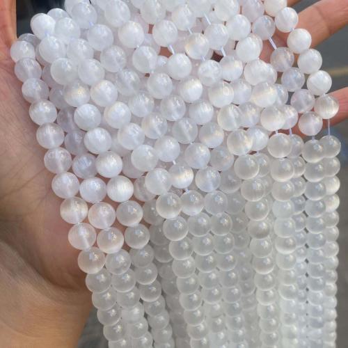 Gemstone Jewelry Beads Gypsum Stone Round DIY white Sold By Strand