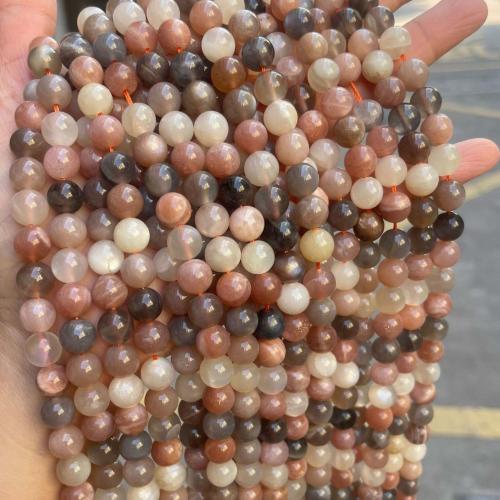 Moonstone Beads, Månesten, Runde, du kan DIY & forskellig størrelse for valg, blandede farver, Solgt af Strand