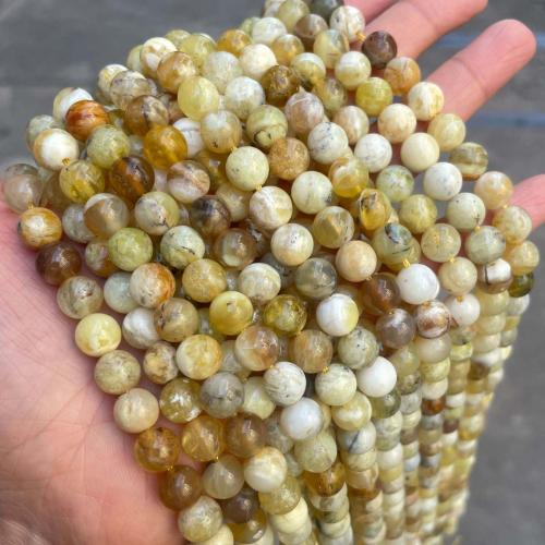 Gemstone Jewelry Beads Yellow Opal Round DIY mixed colors Sold By Strand