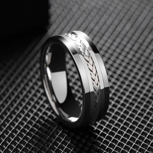التنغستن خاتم من الصلب للرجال, الفولاذ التنغستن, مجوهرات الموضة & للجنسين & حجم مختلفة للاختيار, اللون الأصلي, width 8.03mm,thickness 2.4mm, تباع بواسطة PC