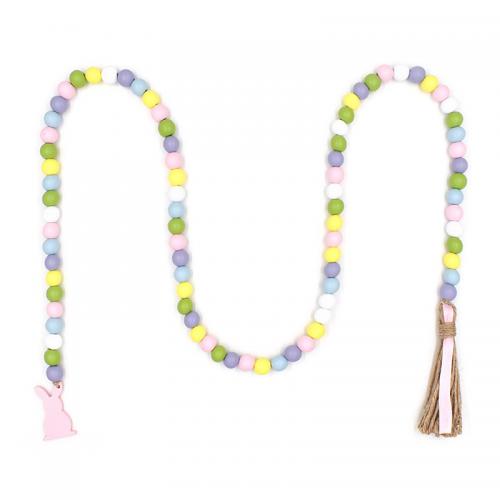 Easter decoration Hemu Beads with Linen multifunctional multi-colored About 140CM in length Sold By PC