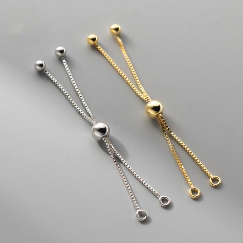 925 Sterling Silver Extender Chain plated DIY & box chain Sold By PC