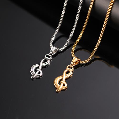 Couple Necklace Titanium Steel Music Note fashion jewelry & Unisex Length Approx 60 cm Sold By PC