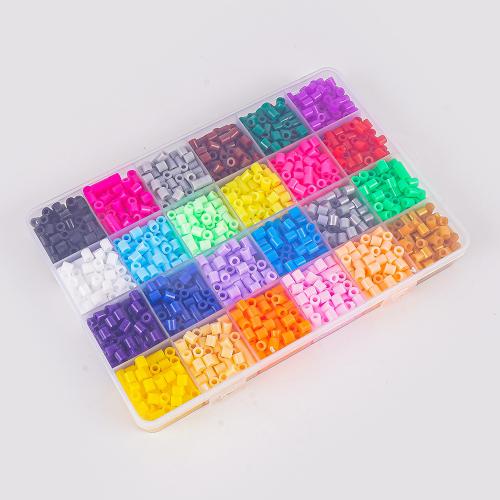 Crianças DIY Cadeia Beads setembro, EVA, with Caixa plástica, Retângulo, cores misturadas, 190x23x130mm, 2400PCs/box, vendido por box
