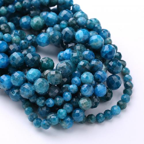 Gemstone Jewelry Beads Apatites Round DIY blue Sold By Strand