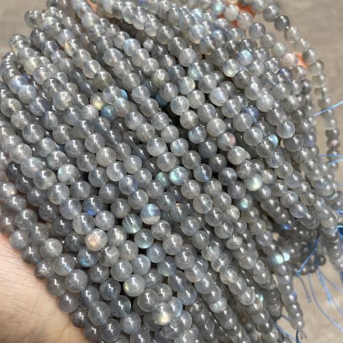 Natural Labradorite Beads Round DIY grey Sold By Strand