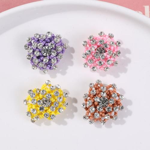Hair Accessories DIY Findings Acrylic Flower with rhinestone 27mm Sold By PC