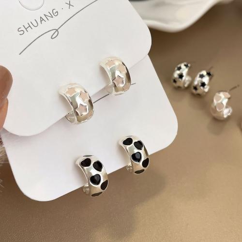 Zinc Alloy Stud Earring with enamel fashion jewelry & for woman nickel lead & cadmium free Sold By Pair