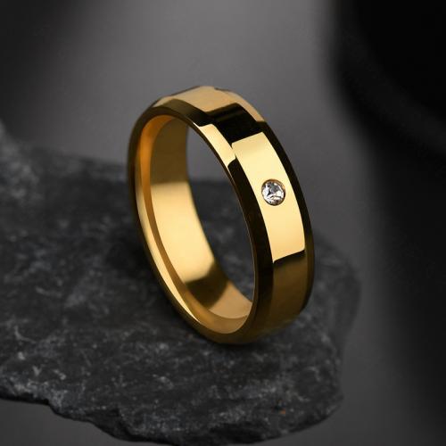 Cubic Zirconia rustfrit stål fingre Ringe, 304 rustfrit stål, med Cubic Zirconia, mode smykker & Unisex & forskellig størrelse for valg, flere farver til valg, nikkel, bly & cadmium fri, Solgt af PC