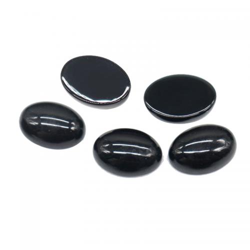 Cabochão de ágata, Ágata preta, Oval, polido, DIY & tamanho diferente para a escolha, vendido por PC