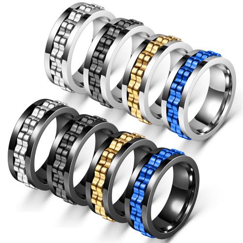 304 Stainless Steel Finger Ring plated rotatable & Unisex US Ring Sold By PC
