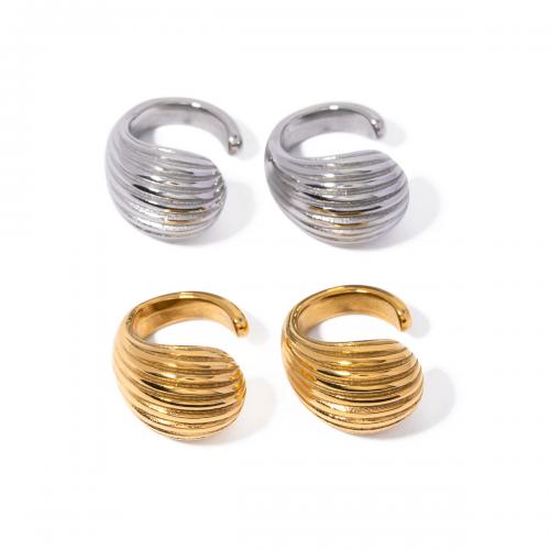 304 Stainless Steel Earring Clip Vacuum Ion Plating fashion jewelry & for woman Sold By Pair