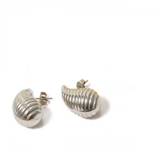 Stainless Steel Stud Earrings, 304 Stainless Steel, fashion jewelry & for woman, original color, 24x15mm, Sold By Pair