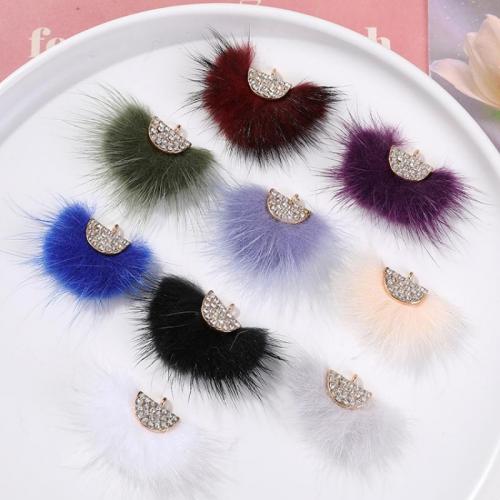 Zinc Alloy Pendants Plush with Zinc Alloy DIY & with rhinestone Sold By PC