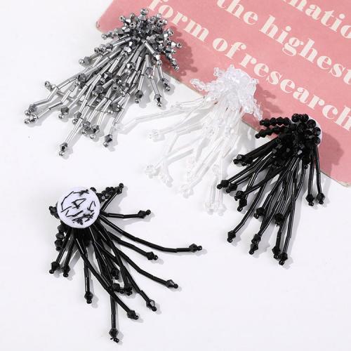 Hair Accessories DIY Findings, Glass Beads, more colors for choice, 72x34mm, Sold By PC
