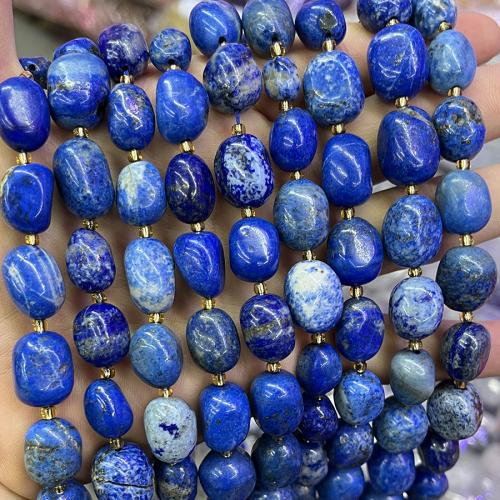 Lapis Lazuli Beads, Ovaal, DIY, blauw, 10x15mm, Per verkocht Ca 38 cm Strand