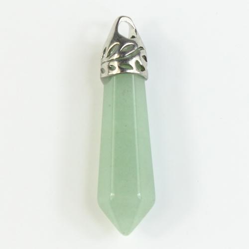 Gemstone Pendants Jewelry Natural Stone with Brass Conical DIY Sold By PC