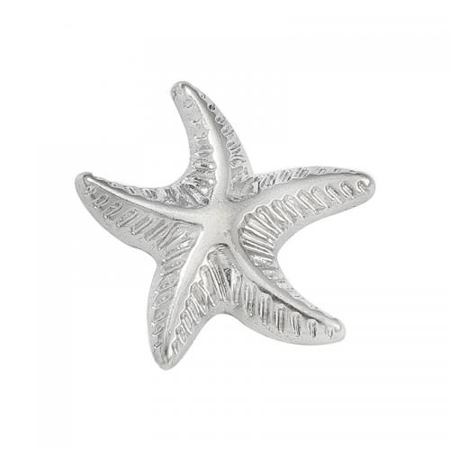 Stainless Steel Earring Stud Component 304 Stainless Steel Starfish DIY & machine polishing original color nickel lead & cadmium free Sold By PC