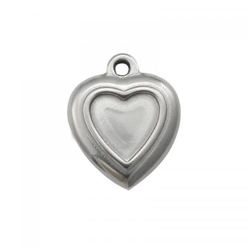 Stainless Steel Pendant Setting 304 Stainless Steel Heart DIY & machine polishing original color nickel lead & cadmium free Sold By PC