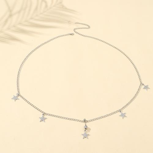 Body Chain Jewelry Zinc Alloy Star for woman & with rhinestone nickel lead & cadmium free Sold By PC