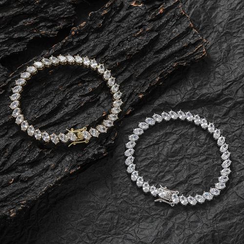 Couple Bracelet and Bangle Brass & Unisex & micro pave cubic zirconia nickel lead & cadmium free Sold By PC