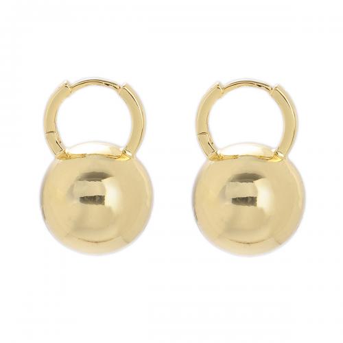 Brass Leverback Earring Round gold color plated fashion jewelry & for woman nickel lead & cadmium free Sold By Pair