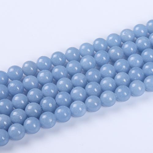 Gemstone Jewelry Beads Angelite Round DIY blue Sold By Strand