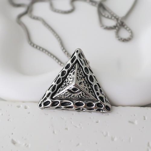 Zinc Alloy Sweater Chain Necklace Triangle plated fashion jewelry & Unisex silver color nickel lead & cadmium free Length Approx 51-80 cm Sold By PC