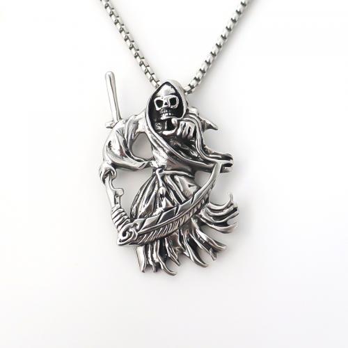 Zinc Alloy Sweater Chain Necklace Angel plated Halloween Design & fashion jewelry & Unisex silver color nickel lead & cadmium free Length Approx 51-80 cm Sold By PC