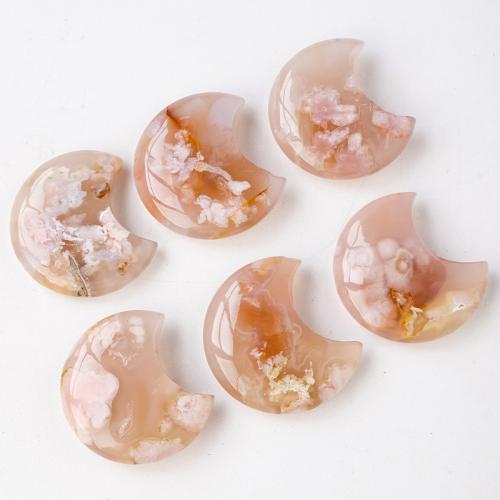 Cherry Blossom Agate Decoration Moon decoration length 45-55mm Sold By PC