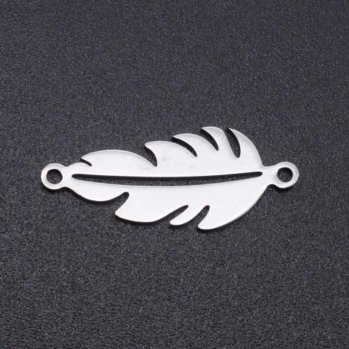 Titanium Steel Connector Feather Vacuum Ion Plating fashion jewelry & DIY & 1/1 loop Approx Sold By Bag