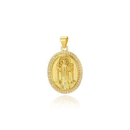 Cubic Zirconia Micro Pave Brass Pendant 18K gold plated DIY & micro pave cubic zirconia nickel lead & cadmium free Sold By PC