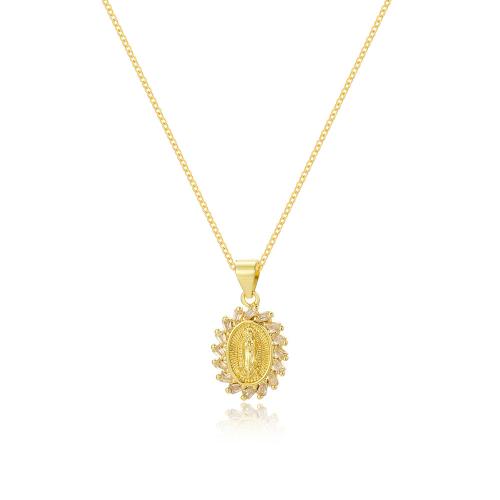 Cubic Zircon Micro Pave Brass Necklace with 5cm extender chain 18K gold plated fashion jewelry & micro pave cubic zirconia & for woman nickel lead & cadmium free Length Approx 45 cm Sold By PC