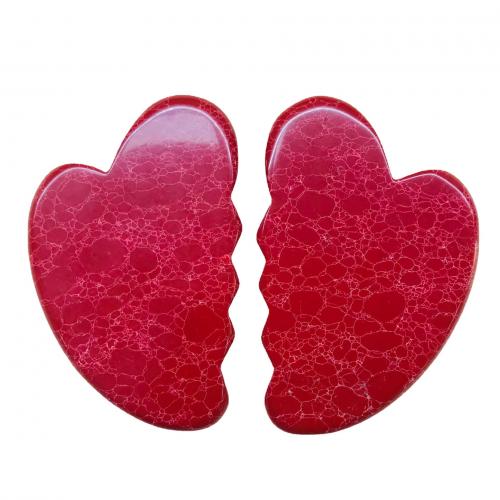 Masaż biżuteria, Turkus syntetyczny, Serce, czerwony, 95x60x5mm, sprzedane przez PC