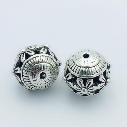 Zinc Alloy Spacer perler, Runde, antik sølv farve forgyldt, du kan DIY, nikkel, bly & cadmium fri, 14mm, Hole:Ca. 2mm, Solgt af PC