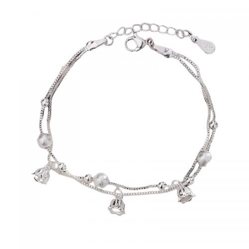 Brass Bracelet & Bangle with 3.5CM extender chain plated for woman silver color Sold By PC