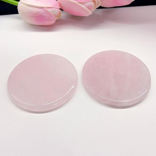 Massage Jewelry Rose Quartz Flat Round pink Sold By PC