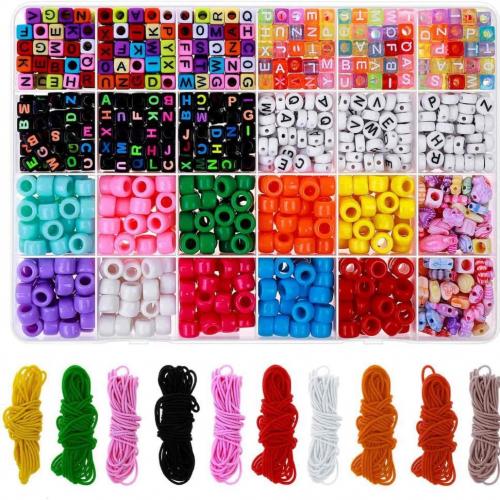 DIY Jewelry Supplies Acrylic with Plastic Box & Elastic Thread mixed colors Sold By Box