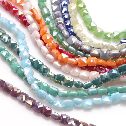 Fashion Glass Beads Square DIY 6mm Approx Sold By Strand
